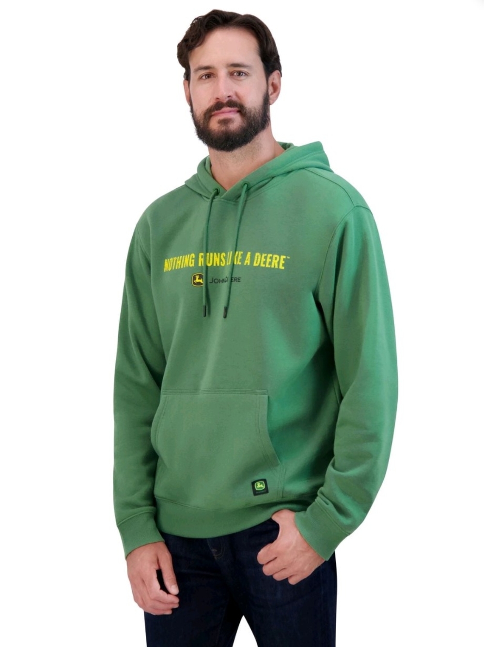 John Deere Green Pullover Hoodie with Yellow Logo